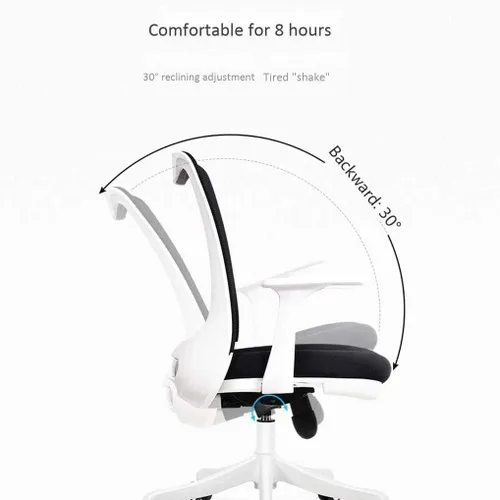 Miniatura 4 de Silla de oficina ergonómica giratoria de malla negra con respaldo medio con soporte lumbar ajustable y reposabrazos