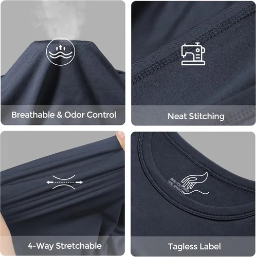 Miniatura 2 de CL convallaria Paquete de 2 calzoncillos térmicos para hombre, ropa interior larga suave y cálida, capa base para clima frío