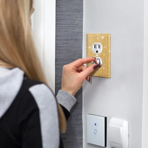 Miniatura 6 de 2 piezas de cubierta brillante para interruptor de luz brillante, cubierta de interruptor de luz brillante, cubierta de placa de pared con diamantes
