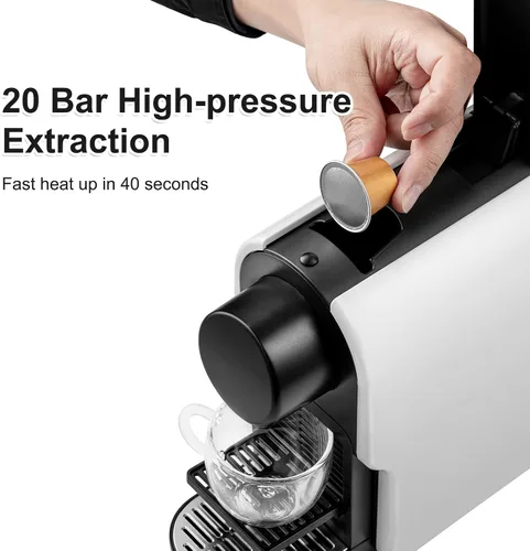Miniatura 3 de beanglass Mini máquina de café expreso compatible con cápsulas NS Original Line, cafetera compacta de cápsulas con bomba de alta presión de 20