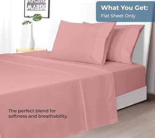 Miniatura 69 de Royale Linens Sábana encimera de tamaño individual XL 100% Algodón Orgánico – Super suave – Sábanas superiores de percal – Sábana encimera