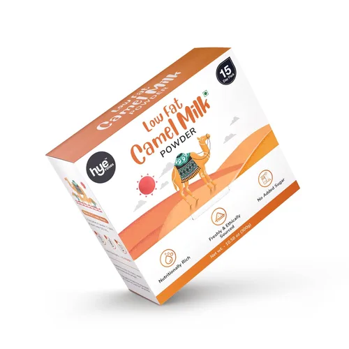 Miniatura 3 de HYE FOODS Leche de camello en polvo baja en grasa Pastura pasturada 100% pura y natural, 15 x 20 gm, 10.58 onzas (300 gm)