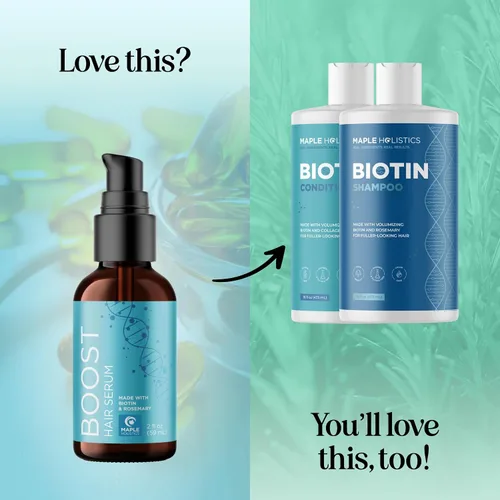 Miniatura 6 de Suero voluminizador de biotina para el cabello para hombres y mujeres, suero de cafeína para el cuidado del cabello y el cuero cabelludo con aceite