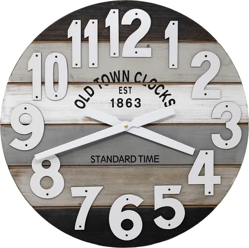 Miniatura 11 de Reloj de pared de madera multicolor de 18.0 in, playa costera marítima (azul, 18 pulgadas)