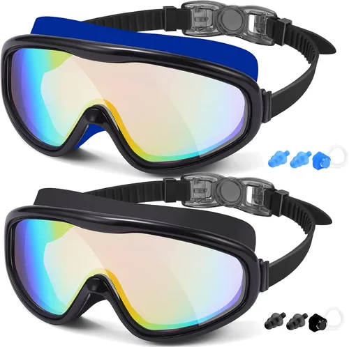 Miniatura 14 de Braylin Gafas de natación para adultos, paquete de 2 gafas de natación de visión amplia para hombres, mujeres, jóvenes, adolescentes, antivaho y más