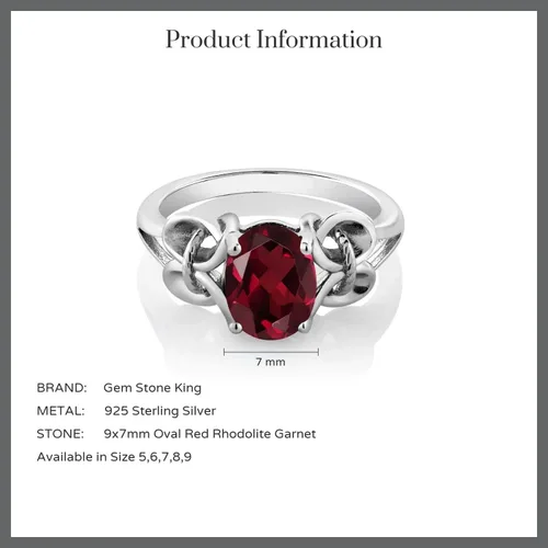 Miniatura 134 de Gem Stone King Anillo de compromiso ovalado con piedra natal para mujer, plata de ley 925, ovalado de 0.354 x 0.276 in, anillo de compromiso