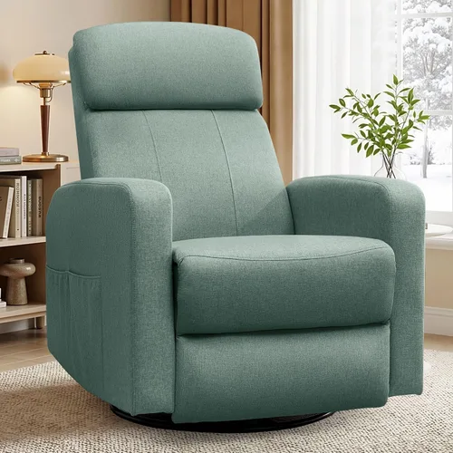 Miniatura 13 de Korser Sillas reclinables eléctricas giratorias para adultos, mecedora eléctrica para guardería, silla reclinable con bolsillo lateral clasificado