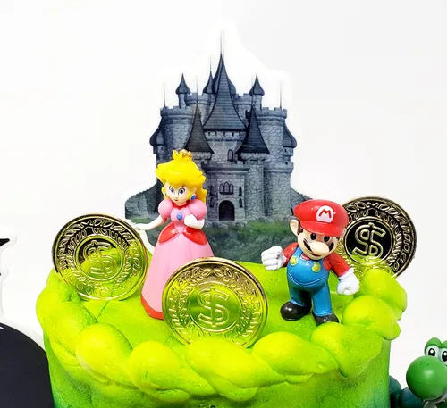Miniatura 2 de Mario Brothers - Juego de decoración para pastel de cumpleaños con Mario y sus amigos