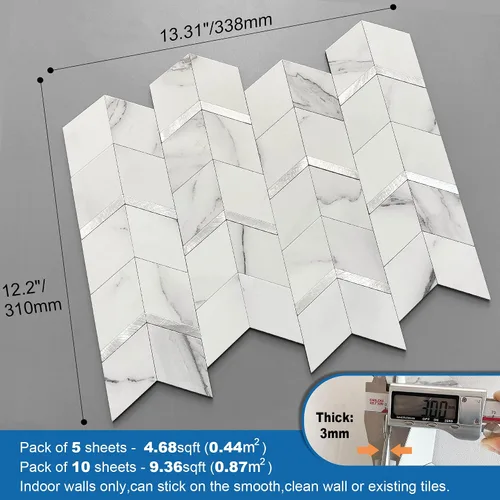 Miniatura 5 de MOFIT Protector contra salpicaduras despegar y pegar para cocina, panel de pared 3D azulejo despegar y pegar autoadhesivo protector contra