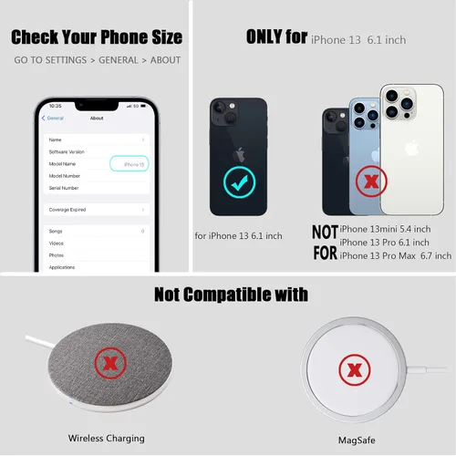 Miniatura 7 de Nvollnoe Funda para iPhone 13 con Portarjetas [Almacena 5 Tarjetas] Funda Cartera de Doble Capa Resistente de Servicio Pesado a Prueba de Golpes