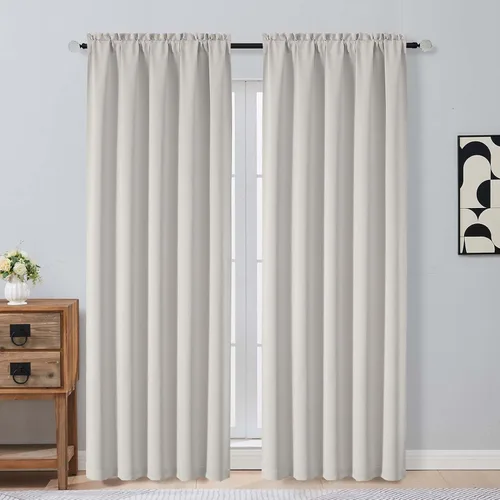 Miniatura 193 de OVZME Cortinas opacas turquesa para tratamiento de ventanas pequeñas, cortinas cortas con bloqueo de luz para ventana de cocina sobre el fregadero