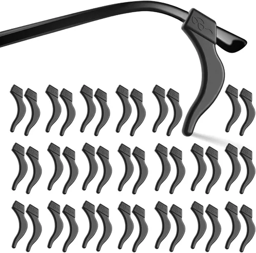Miniatura 9 de 20 pares de pinzas para las orejas, ganchos antideslizantes de vidrio para las orejas, cómodos cojines de silicona para detrás de la oreja