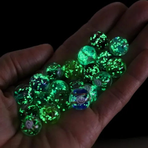 Miniatura 4 de Artsy Crafts - 60 cuentas surtidas de luciérnaga que brillan en la oscuridad de 0.472 in (0.472 in), cuentas de vidrio luminosas para hacer joyas