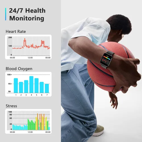 Miniatura 9 de Blackview Reloj inteligente 2025 (respuesta/hacer llamadas), reloj de fitness para hombres y mujeres con frecuencia cardíaca/spO2/monitor de sueño/2