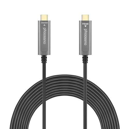 Miniatura 8 de phoossno Cable de fibra óptica USB C a C, cable de ángulo USB 3.1Tipo C de 10 Gbps 33 pies compatible con Microsoft Azure Logitech Camera Aver &