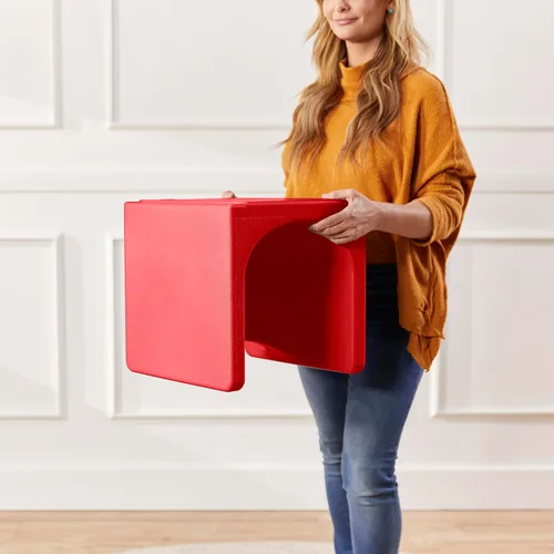 Miniatura 8 de ECR4Kids Tri-Me - Juego de mesa y sillas cubo, muebles multiusos, color rojo, 3 piezas