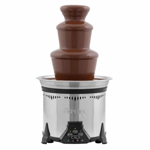 Fuente de chocolate casera Sephra "Elite". Modelo de 18", 4 pines, tazón removible. Chocolate de hasta 6 libras, ideal para hasta 50 invitados. Base
