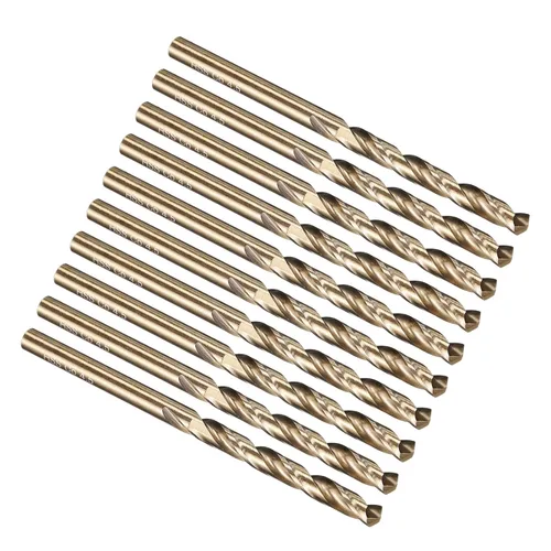 Miniatura 294 de PATIKIL Broca Jobber de 0.039 in, vástago recto M35 cobalto 5% acero de alta velocidad 135° acabado dorado para metal duro de acero inoxidable - 2