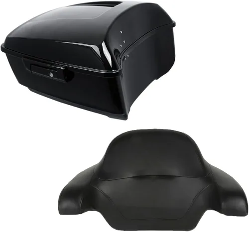 Miniatura 20 de XMT-MOTO King Tour Trunk + almohadilla de respaldo envolvente+estante de montaje negro+accesorios de acoplamiento para Harley Touring Road King Road