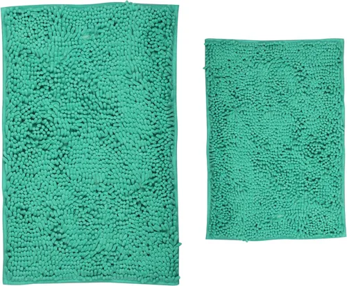 Miniatura 21 de LanYunUmi Juego de 2 alfombras de baño de felpilla chenille antideslizante color gris oscuro, tapete de baño extra suave y absorbente para ducha