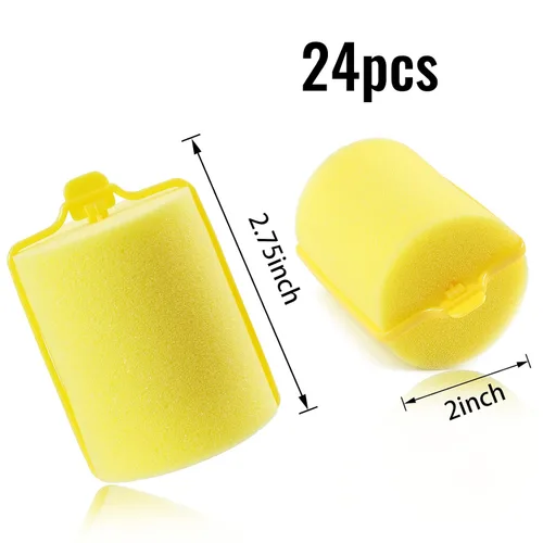 Miniatura 2 de Rodillo de esponja de espuma jumbo para el cabello, rodillos suaves para dormir, peinados ondulados, rizados, herramientas de peinado de 24 piezas