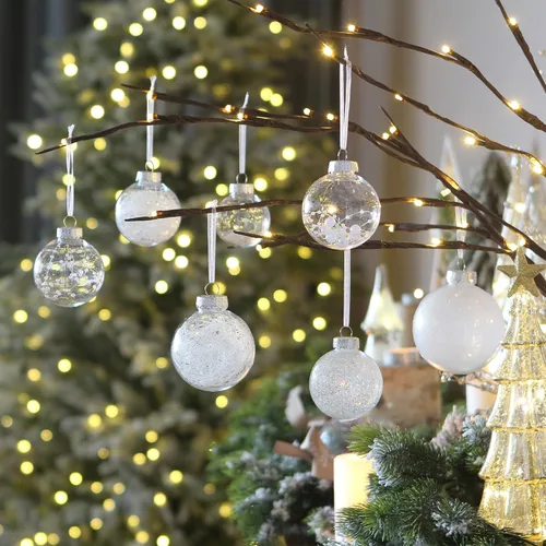 Miniatura 4 de Sea Team Juego de adornos de bolas de plástico transparente inastillables para árbol de Navidad, adornos decorativos transparentes para colgar