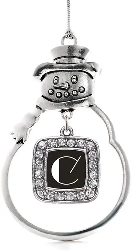 Miniatura 128 de Inspired Silver - Adorno de rodillo de reina - Adorno cuadrado de plata con muñeco de nieve con joyas de circonita cúbica