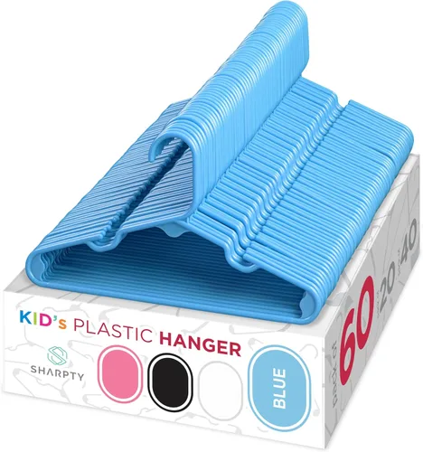 Miniatura 12 de Sharpty Perchas de plástico para niños, perchas para ropa de bebé, niños pequeños y niños, uso estándar diario, ideal para armario de niños y niñas
