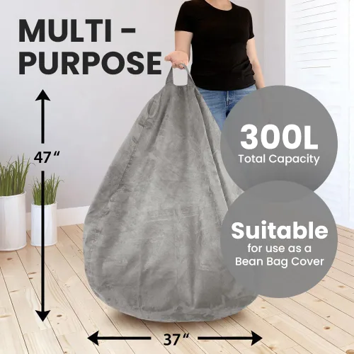 Miniatura 8 de Funda de Puf de Almacenamiento de Animales de Peluche (Sin Relleno) para Niños y Adultos. Puf Extra Grande Nido de Pájaro de Espuma Viscoelástica
