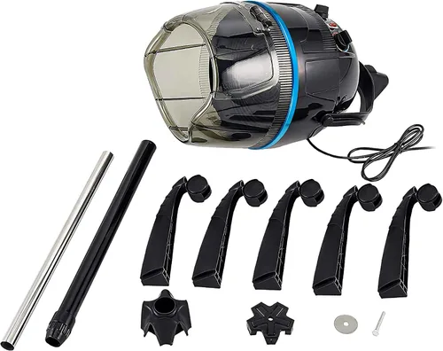 Miniatura 9 de Secador de pelo profesional de 1300W ajustable con capucha, de pie, base giratoria, con ruedas, para salón. Negro