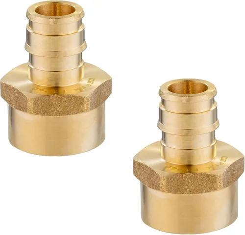 Miniatura 11 de Paquete de 5 accesorios PEX-A, adaptador NPT hembra de expansión de latón de 1 x 1 pulgada, adaptador roscado hembra PEX ASTM F1960 para tubos Pex