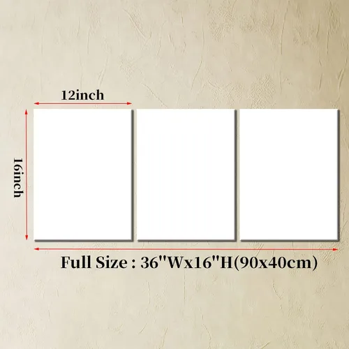 Miniatura 4 de Pintura solar para pared, diseño de líneas bohemias, montañas, decoración de pared de mediados de siglo, juego de 3 lienzos impresos en lienzo