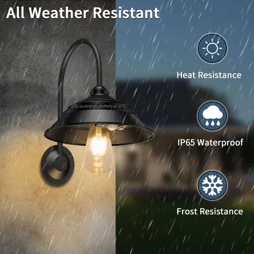 Miniatura 7 de Luz solar para granero, luz solar de pared para exteriores con 3 modos de iluminación y sensor de movimiento, luz impermeable estilo granja
