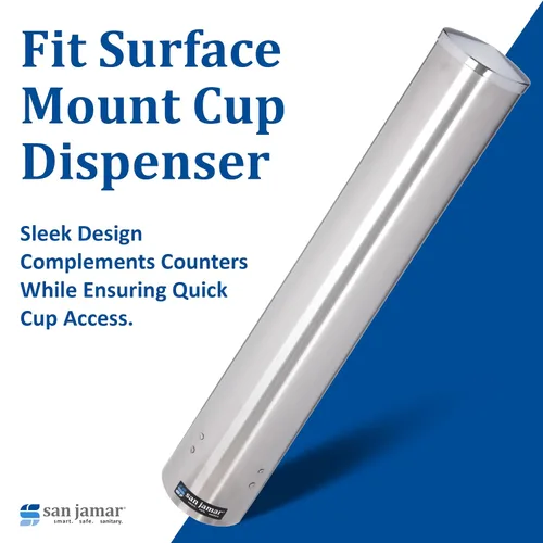 Miniatura 5 de San Jamar C4400PF, despachador de vasos de espuma tipo pull, de acero inoxidable, 23-1/2 pulgadas de largo