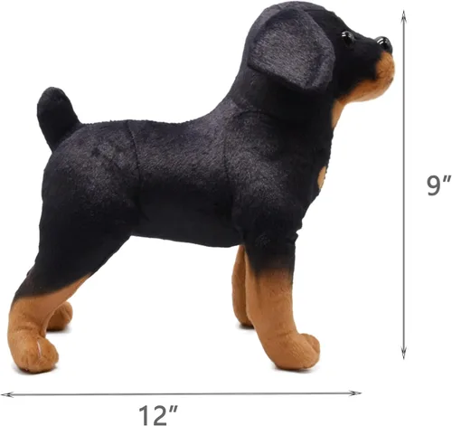 Miniatura 6 de BABOLI Rottweiler realista animal de peluche extremadamente realista Rottie perro juguete negro cachorro muñeca para niños regalo o colección