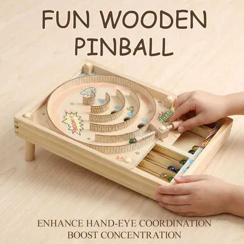 Miniatura 2 de Juegos familiares de Pinball Machine para niños Divertido juego de carreras de mármol para interiores y pelota Skee, juegos de mesa para fiestas