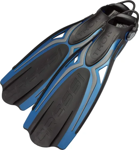 Miniatura 10 de Cressi Aletas de tacón abierto para adultos con correa elástica para buceo - Fuerza, potencia, comodidad, estética, ligereza - Thor EBS: Made in