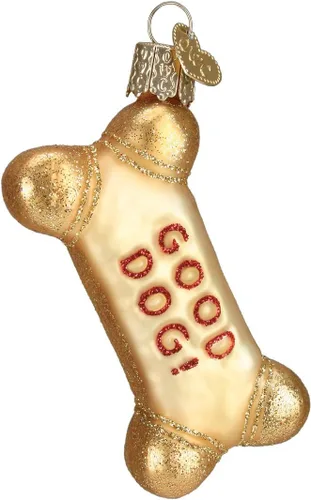 Miniatura 6 de Old World Christmas Adorno soplado de vidrio con estampado de patas para árbol de Navidad, decoración navideña hecha a mano, colección de mascotas