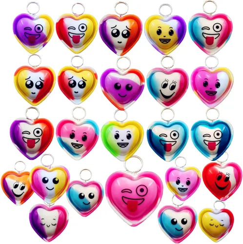 Paquete de 24 mini mochila Pop Fidget con forma de corazón a granel, llavero, niño y niña, cumpleaños para niños, Día de San Valentín, fiesta,