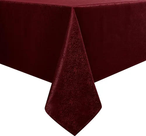 Miniatura 8 de Mantel rectangular de jacquard rojo, diseño exquisito de grano, impermeable y resistente a las arrugas, para fiestas en interiores y exteriores