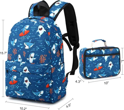 Miniatura 78 de CAMTOP - Conjunto de mochila y lonchera con estampados divertidos para niños de preescolar y primaria), Y0058-2