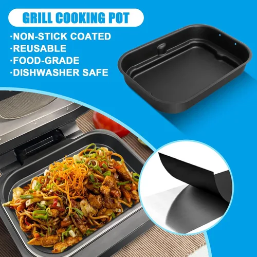 Miniatura 5 de Olla de cocina para parrilla y cesta combinada para Ninja Foodi FG551/DG551 Smart XL Accesorios para parrilla de interior, cesta de freidora de aire