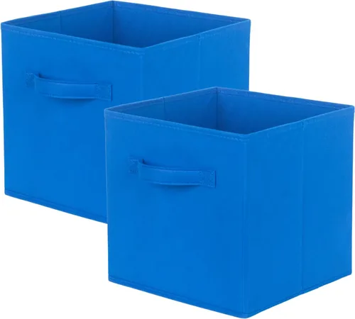 Miniatura 30 de PowerKing Cubos de almacenamiento plegables con asas, contenedores plegables de tela para estantes de armario, contenedores de almacenamiento Naranja