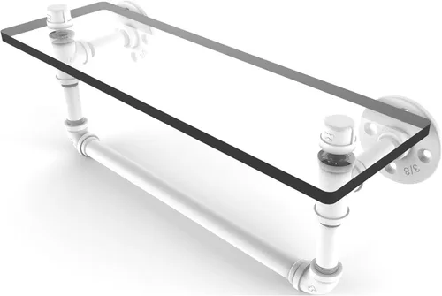 Miniatura 6 de Allied Brass P-410-16-GSTB Pipeline Collection - Estante de cristal para toallas de 16 pulgadas, 16 pulgadas, bronce cepillado