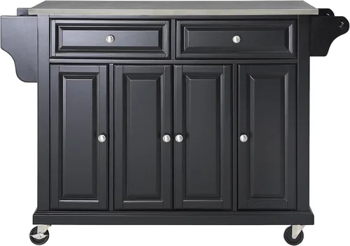 Miniatura 20 de Crosley Furniture isla de cocina con ruedas, Madera, Negro