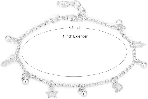 Miniatura 4 de Vanbelle - Pulsera de plata de ley 925 chapada en rodio para mujeres y niñas