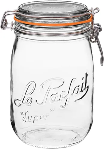 Miniatura 23 de Le Parfait Super Jar - Tarro de conservación de vidrio francés de 500mL con cuerpo redondo, boca ancha, tapa hermética - Tarro de vidrio 16oz