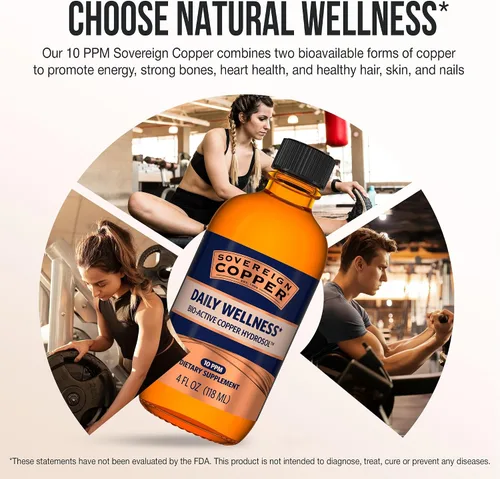 Miniatura 6 de Sovereign - Hidrosol de cobre bio-activo - Suplemento líquido de cobre biodisponible para adultos y niños con hidrosol plateado para cabello, piel