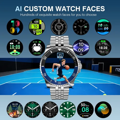 Miniatura 6 de SOUYIE 2025 DA GPT Reloj Inteligente para Hombre, Frecuencia Cardíaca, Presión Arterial, Oxígeno en Sangre, Monitor de Sueño, 107 Modos Deportivos
