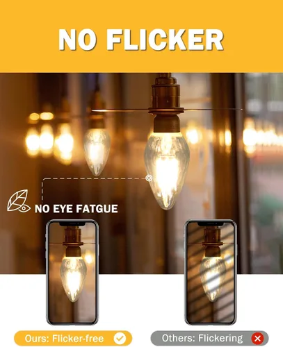 Miniatura 7 de Bombilla LED F15 de 4 W, equivalente a 40 W, bombillas Edison E26 regulables, color blanco suave de 2700 K, bombilla de porche delantero
